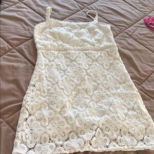 Hollister White Floral Lace Mini Dress